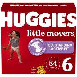Huggies Little Movers Diapers - Size 6 - 84ct