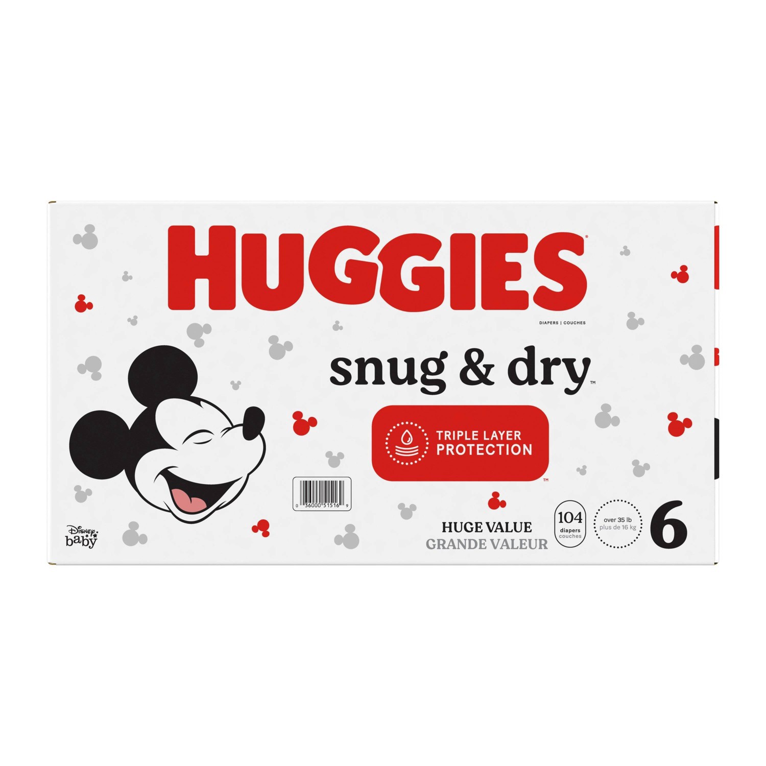 slide 5 of 15, Huggies Snug & Dry Baby Disposable Diapers Huge Pack - Size 6 - 104ct, 104 ct