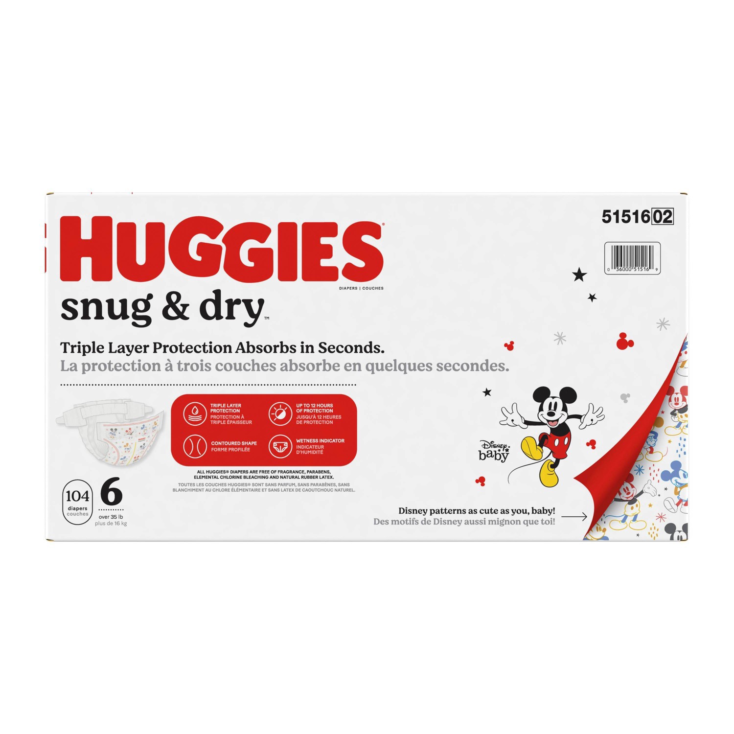 slide 6 of 15, Huggies Snug & Dry Baby Disposable Diapers Huge Pack - Size 6 - 104ct, 104 ct