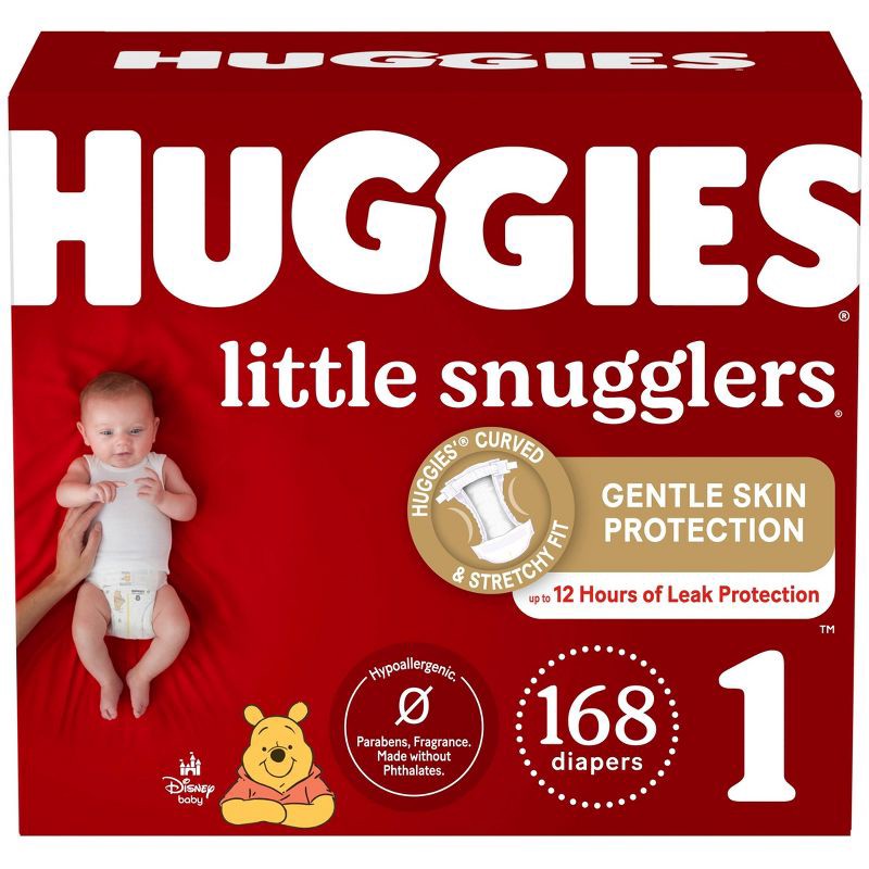 slide 1 of 14, Huggies Little Snugglers Diapers Huge Pack - Size 1 (168ct), 168 ct