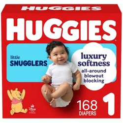 Huggies Little Snugglers Gentle Protection Diapers - Size 1 - 168ct