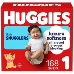 Huggies Little Snugglers Gentle Protection Diapers - Size 1 - 168ct