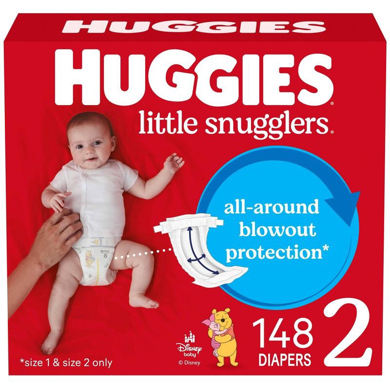 slide 1 of 12, Huggies Little Snugglers Diapers - Size 2 - 148ct, 2 x 148 ct
