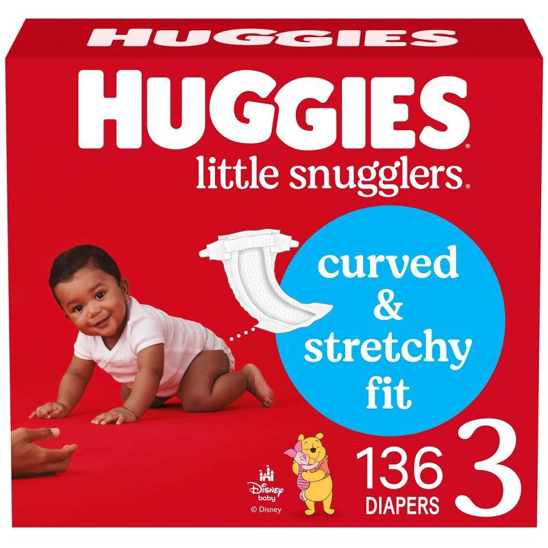 slide 1 of 14, Huggies Little Snugglers Diapers - Size 3 - 136ct, 3 x 136 ct