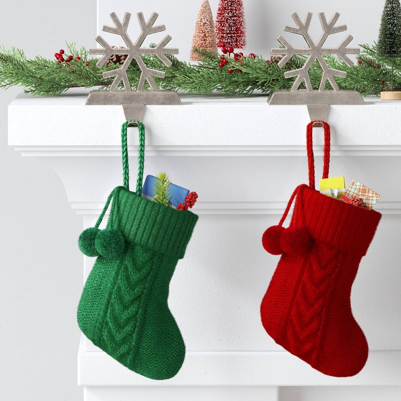 slide 2 of 3, Mini Cable Knit Christmas Stocking Red - Wondershop™, 1 ct