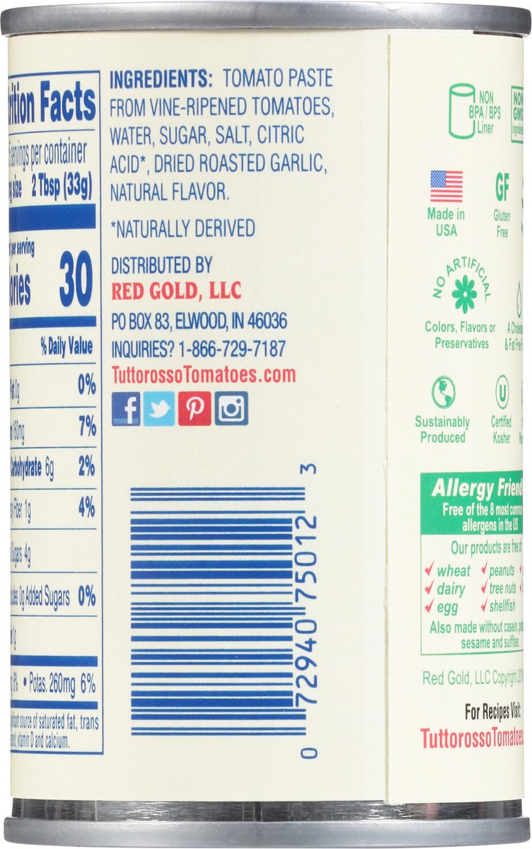 slide 7 of 12, Tuttorosso Roasted Garlic Tomato Paste 6 oz, 6 oz