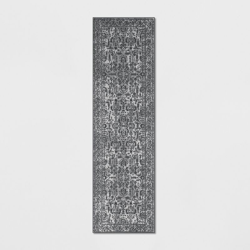 slide 1 of 3, 2'x7' Washable Overprint Distressed Persian Runner Rug - Threshold™, 1 ct