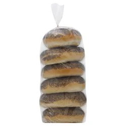 Roche Bros. Weighted Bakery Bagels Poppy Seed - 6 Count