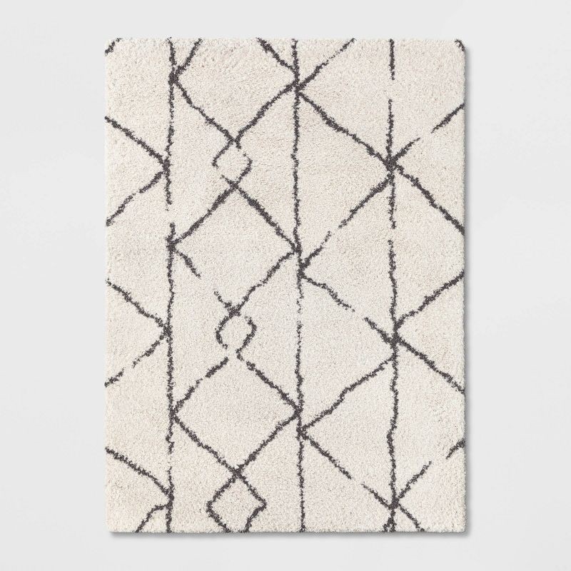 slide 1 of 4, 5'x7' Geometric Design Woven Area Rugs Cream/Gray - Threshold™, 1 ct