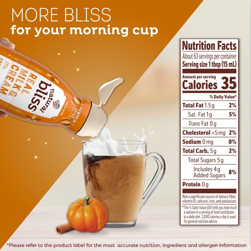 slide 4 of 7, Coffee mate Natural Bliss Pumpkin Spice Creamer - 1qt, 1 qt