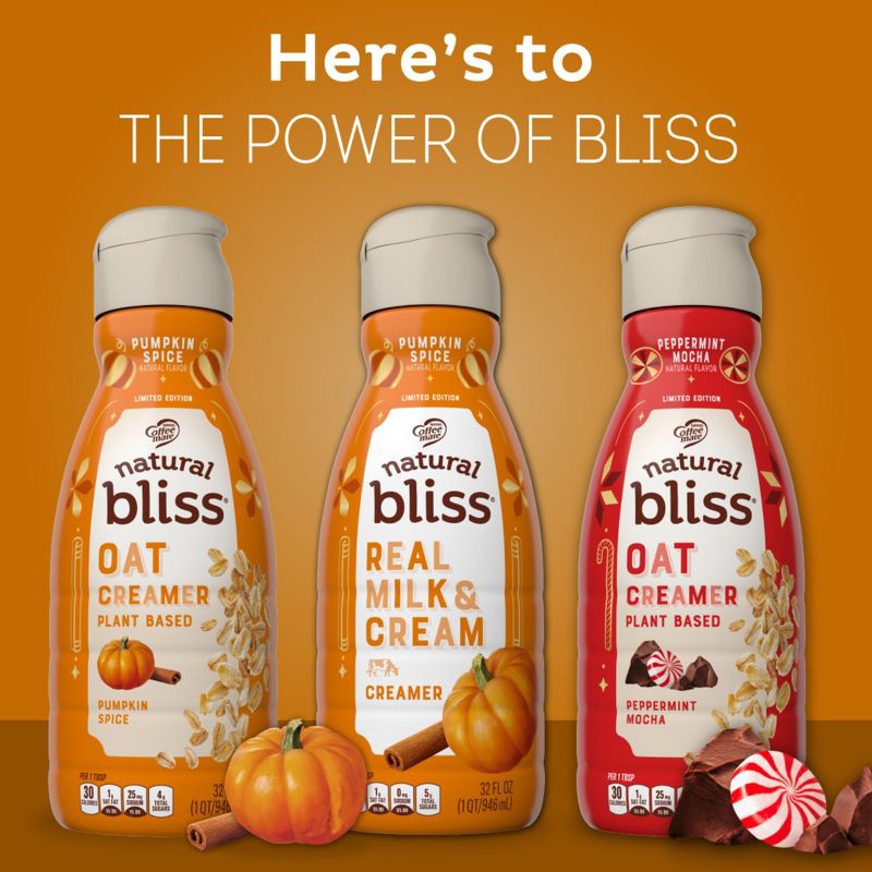 slide 4 of 7, Coffee mate Natural Bliss Pumpkin Spice Creamer - 1qt, 1 qt