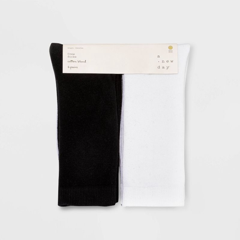 slide 2 of 2, Women's 6pk Crew Socks - A New Day™ Assorted Color 4-10, 6 ct