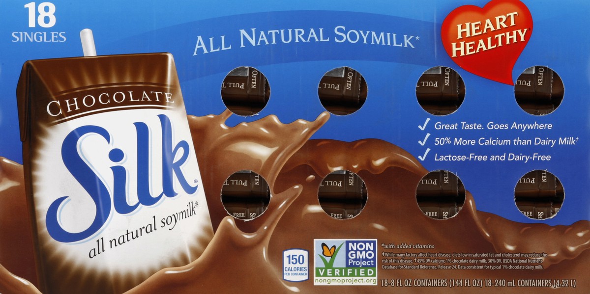 slide 2 of 6, Silk Chocolate Soymilk, 18 ct