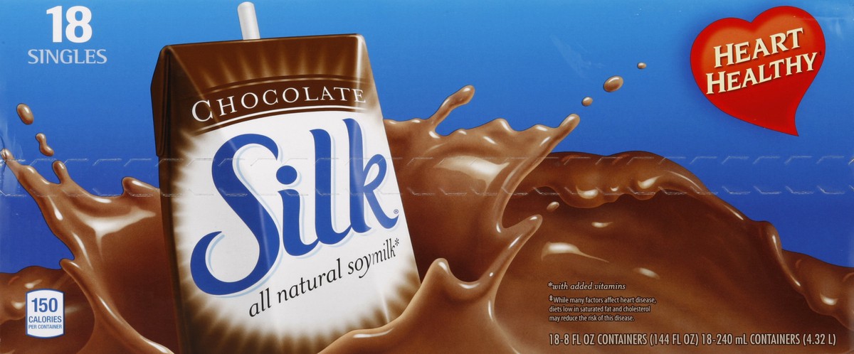 slide 5 of 6, Silk Chocolate Soymilk, 18 ct