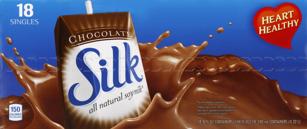 slide 6 of 6, Silk Chocolate Soymilk, 18 ct