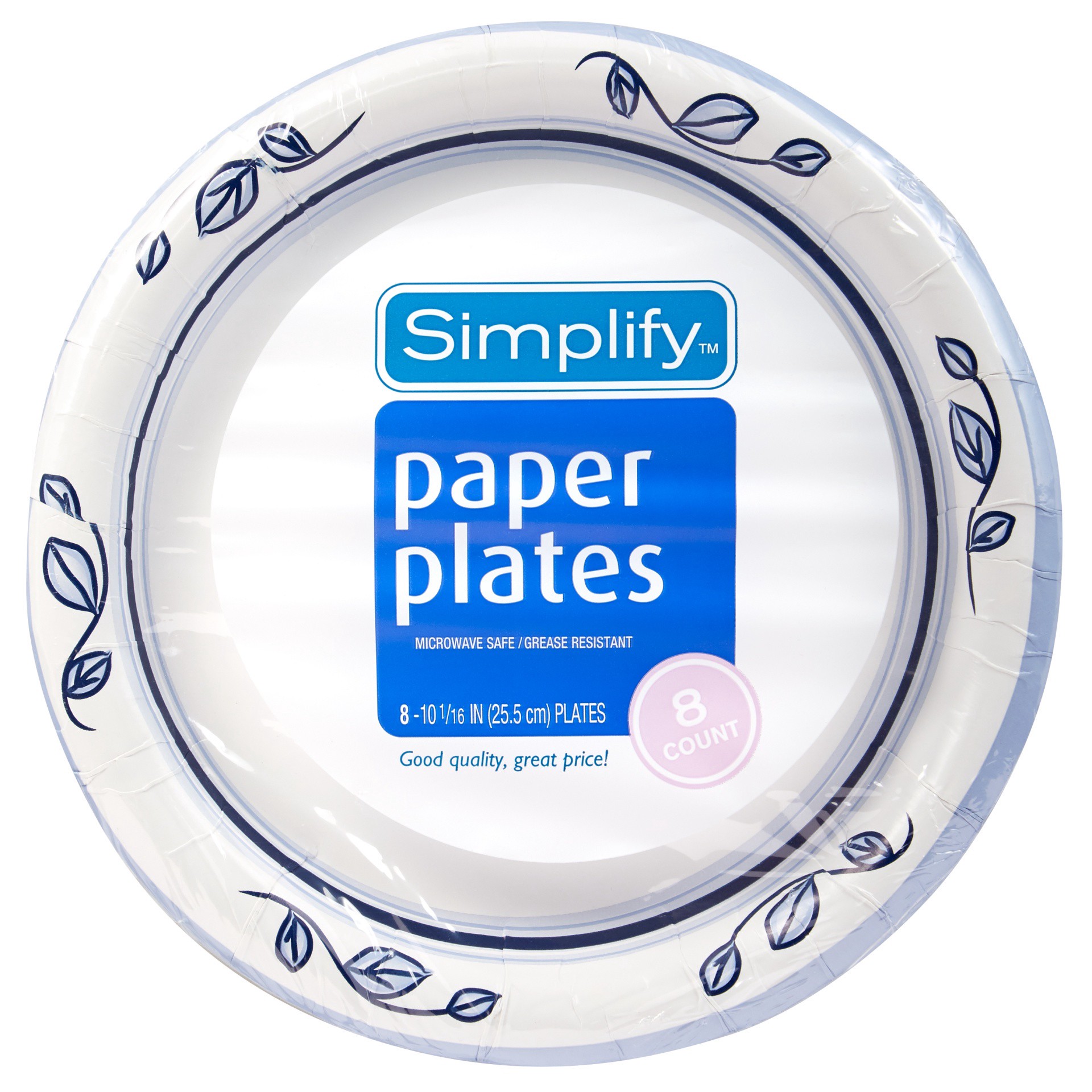 slide 1 of 2, Simplify Paper Plates, 8 ct; 10 1/16 in