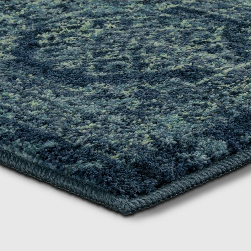 slide 2 of 3, 2'x7' Runner Overdyed Rug Turquoise - Threshold™, 1 ct