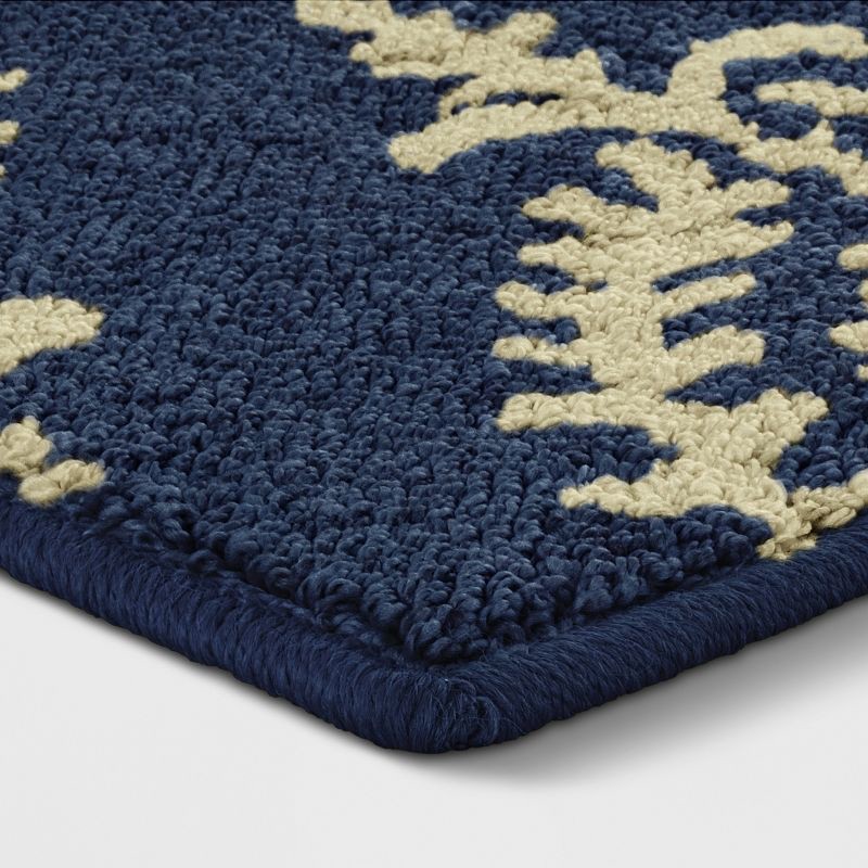 slide 2 of 4, 1'8"x2'10" Washable Paisley Tufted Accent Rugs Indigo - Threshold™, 1 ct