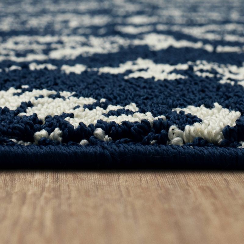 slide 2 of 4, 2'6"x4' Washable Paisley Tufted Accent Rugs Indigo - Threshold™: Skid-Resistant, Medium Pile, Indoor, Navy Blue, 1 ct