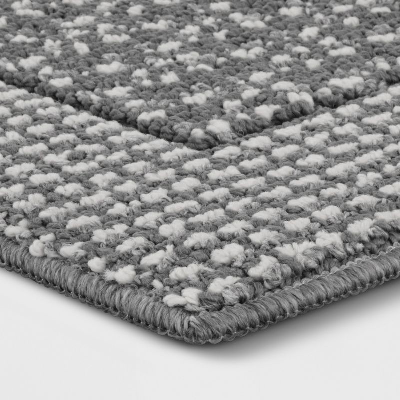slide 2 of 3, 1'8"x2'10" Washable Geometric Border Tufted Accent Rug Radiant Gray - Threshold™: Indoor Entryway Mat, Skid-Resistant, 1 ct