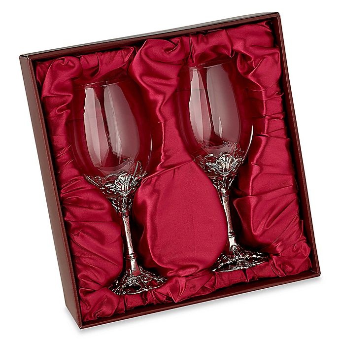 slide 3 of 4, Arthur Court Designs Fleur-de-Lis Wine Glasses, 2 ct