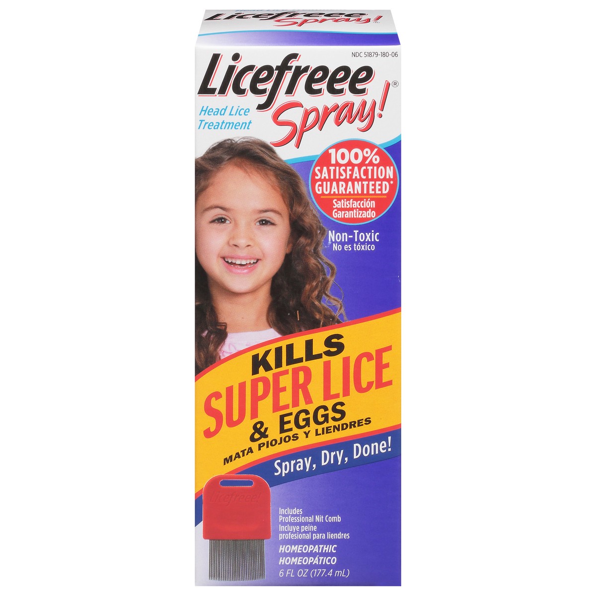 slide 1 of 1, Licefreee Spray! Instant Head Lice Treatment, 6 fl oz
