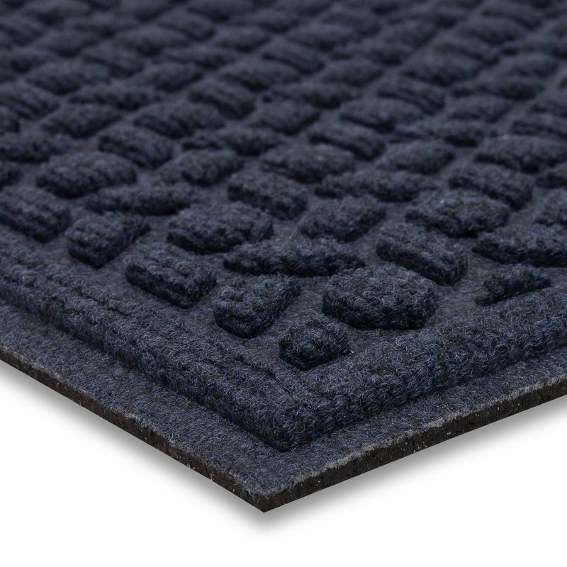 slide 2 of 4, 1'6"x2'6" Solid Tufted Doormat Navy - Mohawk: Outdoor & Indoor Weather-Resistant Low Pile Rectangle Mat, 1 ct