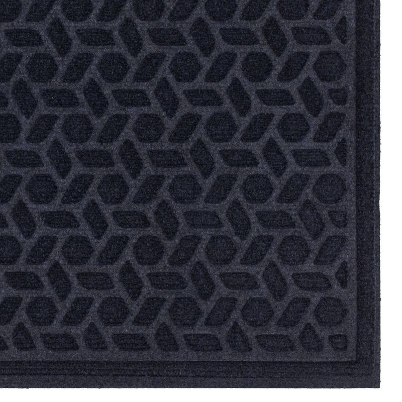 slide 4 of 4, 1'6"x2'6" Solid Tufted Doormat Navy - Mohawk: Outdoor & Indoor Weather-Resistant Low Pile Rectangle Mat, 1 ct