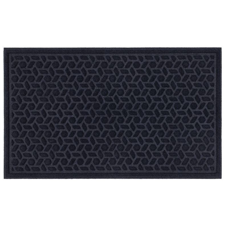 slide 1 of 4, 1'6"x2'6" Solid Tufted Doormat Navy - Mohawk: Outdoor & Indoor Weather-Resistant Low Pile Rectangle Mat, 1 ct