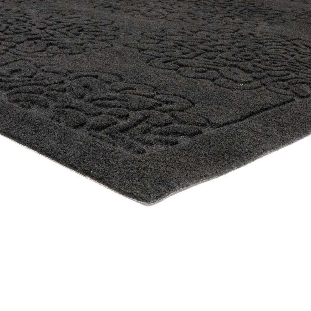 slide 2 of 3, 1'6"x2'6" Damask Doormat Black - Multy Home LP, 1 ct