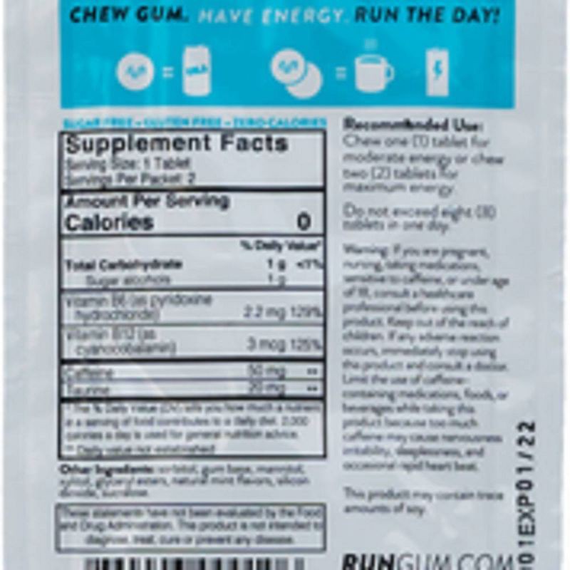 slide 5 of 5, Run Gum - Mint - 2ct, 2 ct