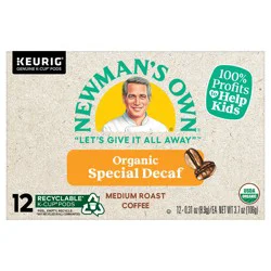 Newman's Own Organics Special Blend Decaf Medium Roast Coffee K-Cup Pods, 12 Count