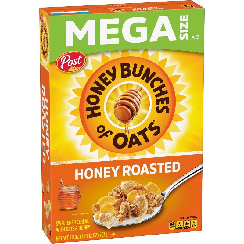 slide 10 of 12, Honey Bunches of Oats Honey Roasted Breakfast Cereal - 28oz - Post, 28 oz