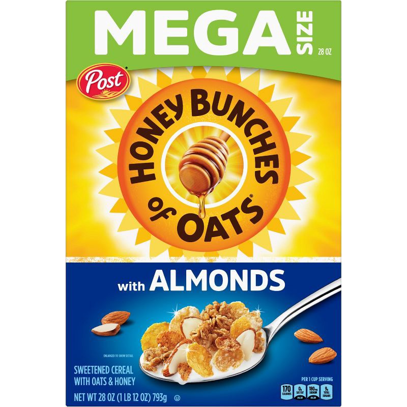 slide 2 of 12, Honey Bunches of Oats with Almonds Breakfast Cereal - 28oz - Post, 28 oz