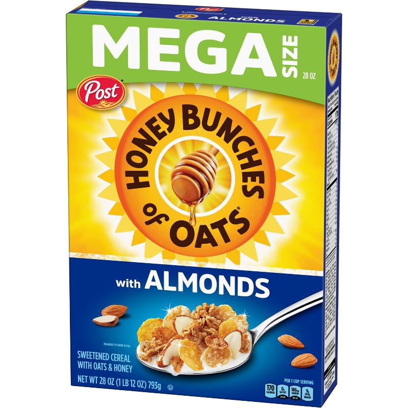 slide 9 of 12, Honey Bunches of Oats with Almonds Breakfast Cereal - 28oz - Post, 28 oz