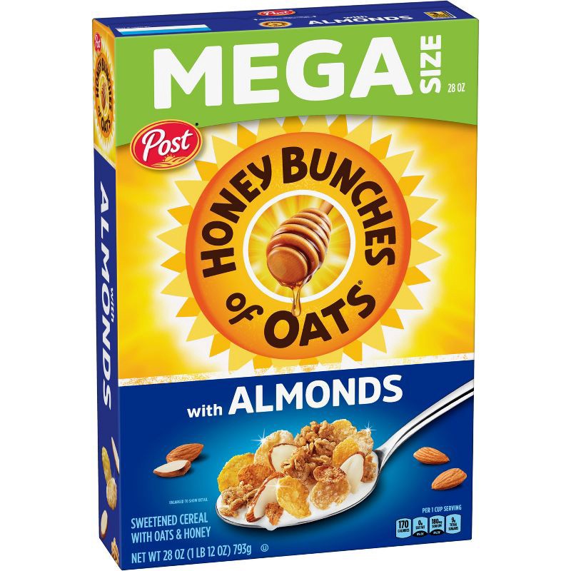 slide 10 of 12, Honey Bunches of Oats with Almonds Breakfast Cereal - 28oz - Post, 28 oz