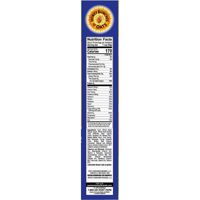 slide 11 of 12, Honey Bunches of Oats with Almonds Breakfast Cereal - 28oz - Post, 28 oz