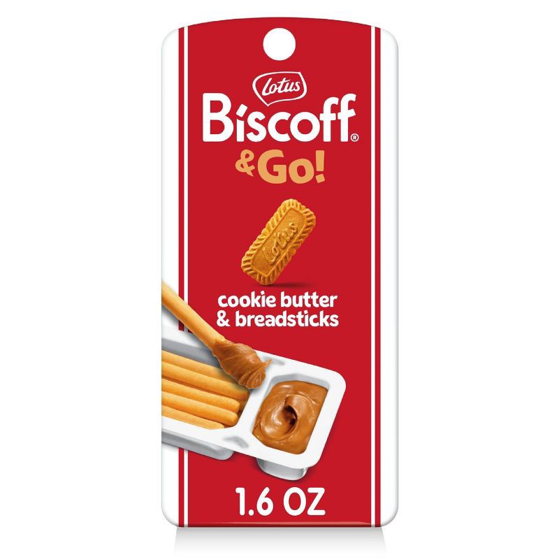 slide 1 of 4, Lotus Biscoff & Go Cookie Butter and Breadsticks - 1.6oz, 1.6 oz