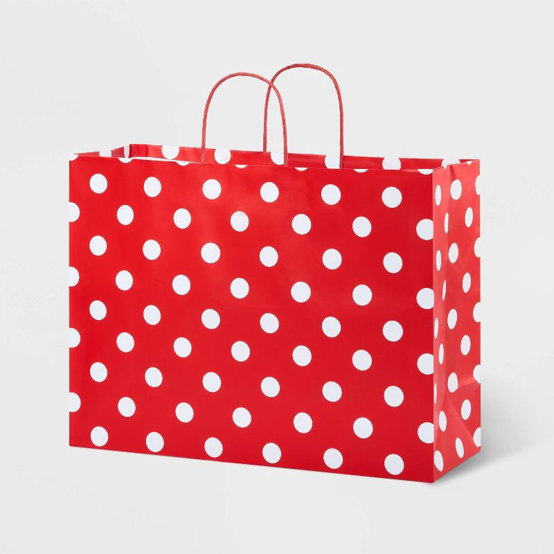 slide 1 of 3, Large Dots Gift Bag Red - Spritz™, 1 ct