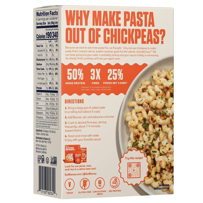 slide 7 of 7, Banza Gluten Free Chickpea Cavatappi - 8oz, 8 oz