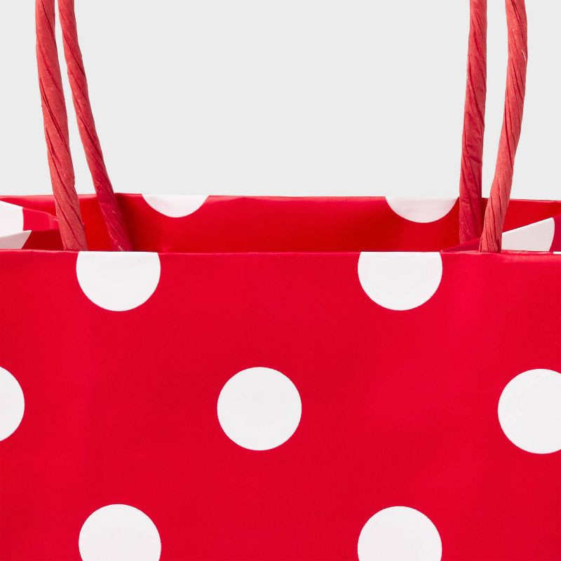 slide 3 of 3, XS Gift BagWhite/Red - Spritz™: Polka Dotted, Holiday Treats & Sweets Carrier, All Occasions, 1 ct