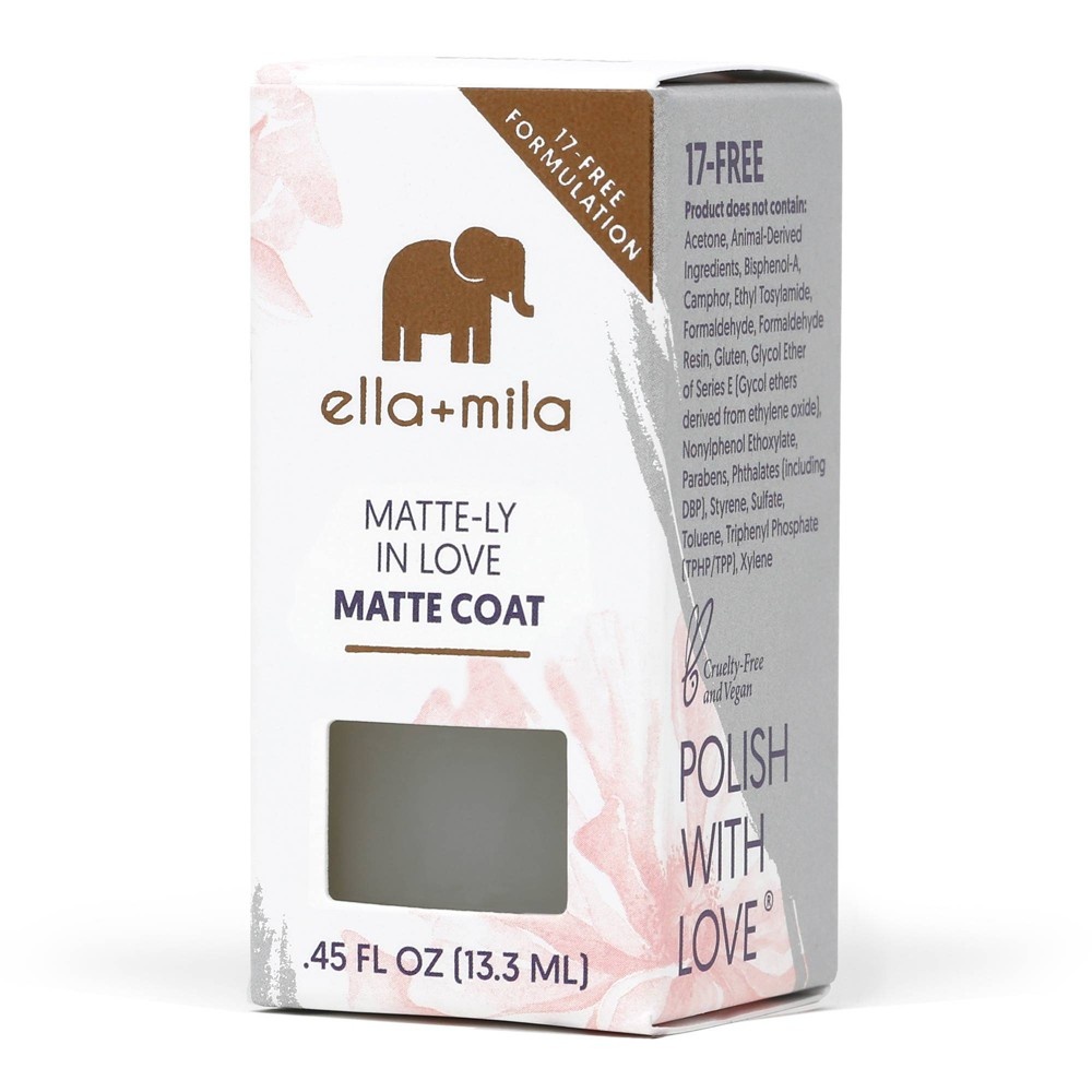 slide 2 of 4, ella+mila Nail Care Matte Top Coat (Matte-ly in Love) - 0.45 fl oz, 0.45 fl oz