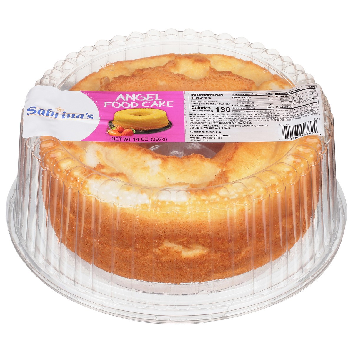 slide 1 of 12, Sabrina's Angel Food Cake 14 oz, 14 oz