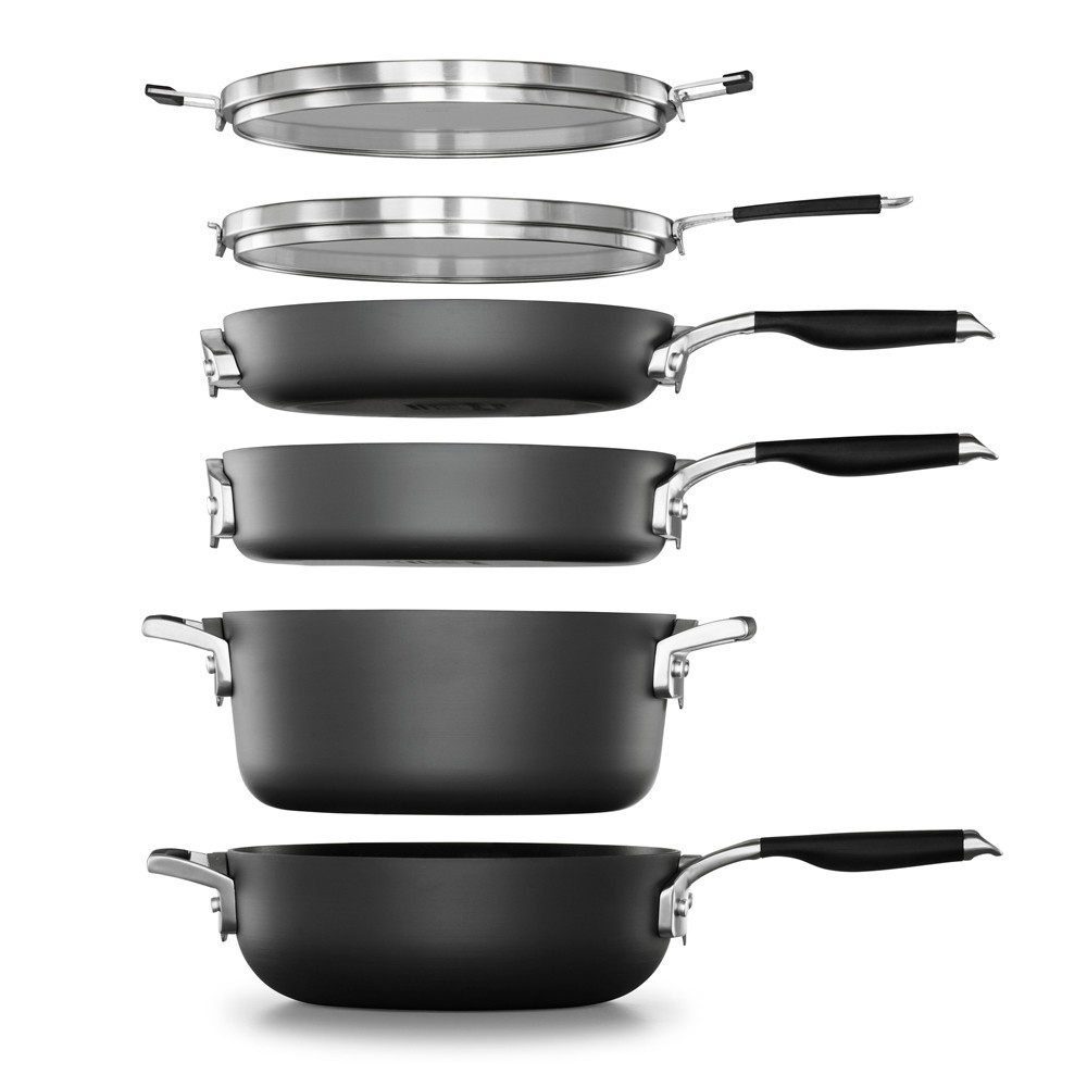 slide 8 of 12, Calphalon Select 9pc Space Saving Hard-Anodized Nonstick Cookware Set, 9 ct
