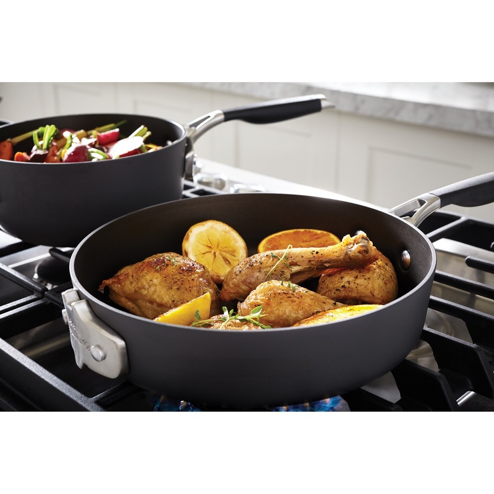 slide 4 of 12, Calphalon Select 9pc Space Saving Hard-Anodized Nonstick Cookware Set, 9 ct