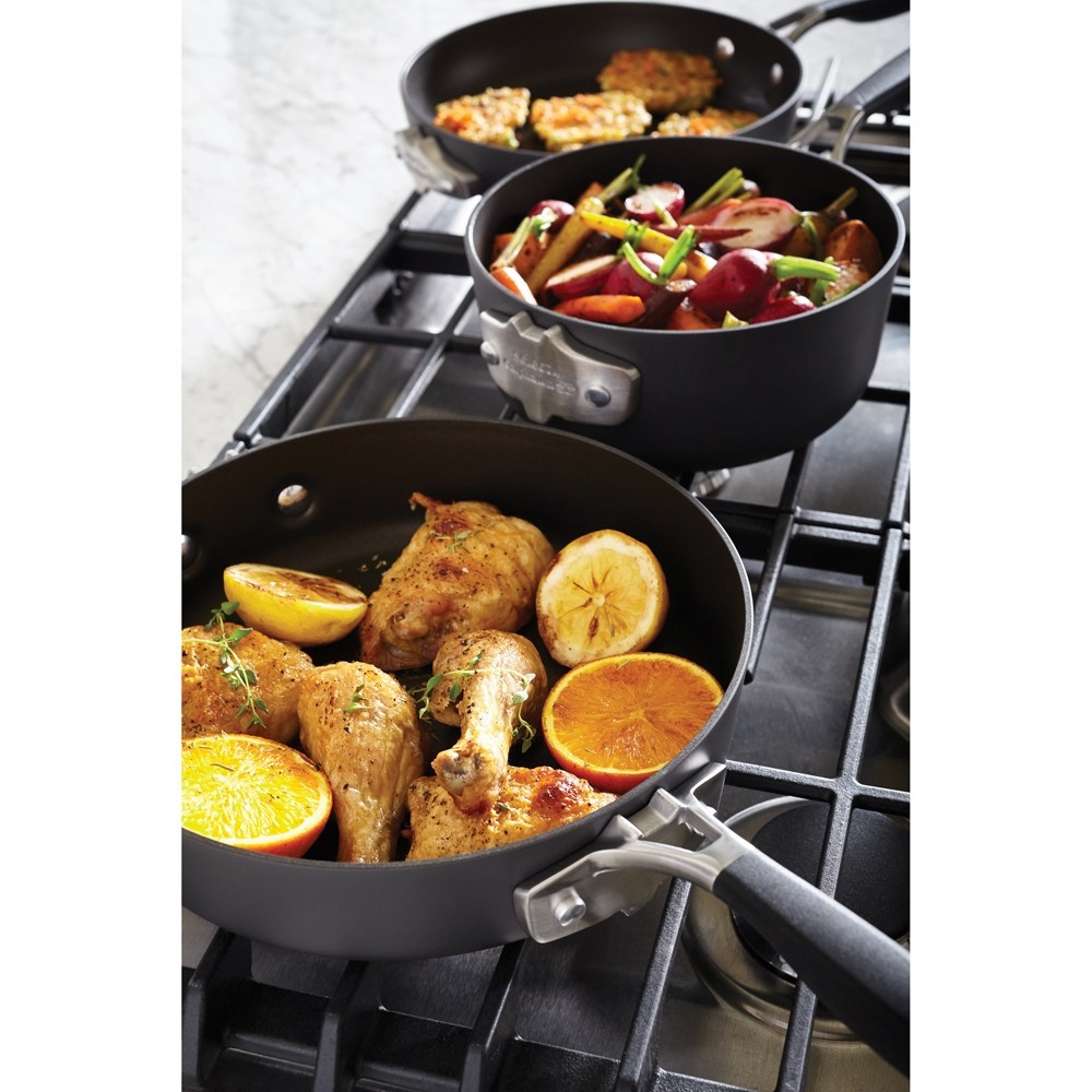 slide 5 of 12, Calphalon Select 9pc Space Saving Hard-Anodized Nonstick Cookware Set, 9 ct