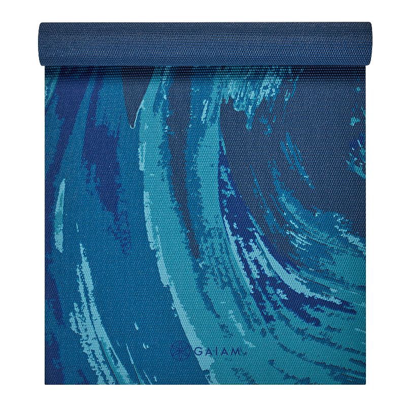 slide 1 of 1, Gaiam Printed Yoga Mat - Dark Blue (4mm), 1 ct