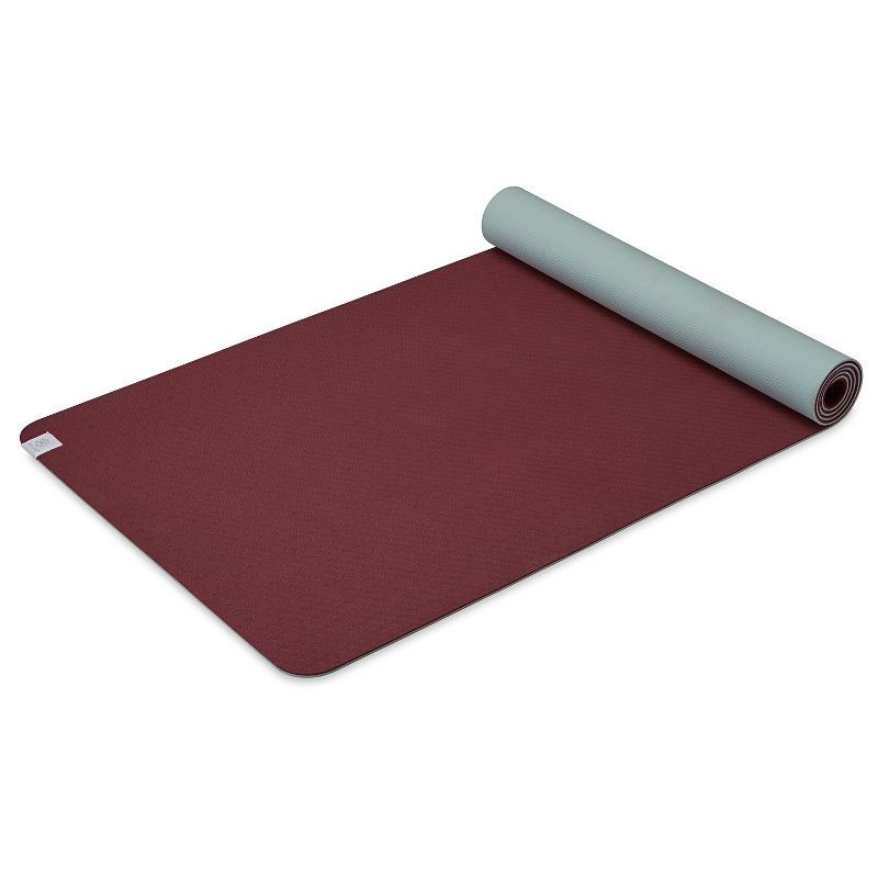 slide 3 of 3, Gaiam Performance Yoga Mat - Maroon/Teal Blue (6mm), 1 ct