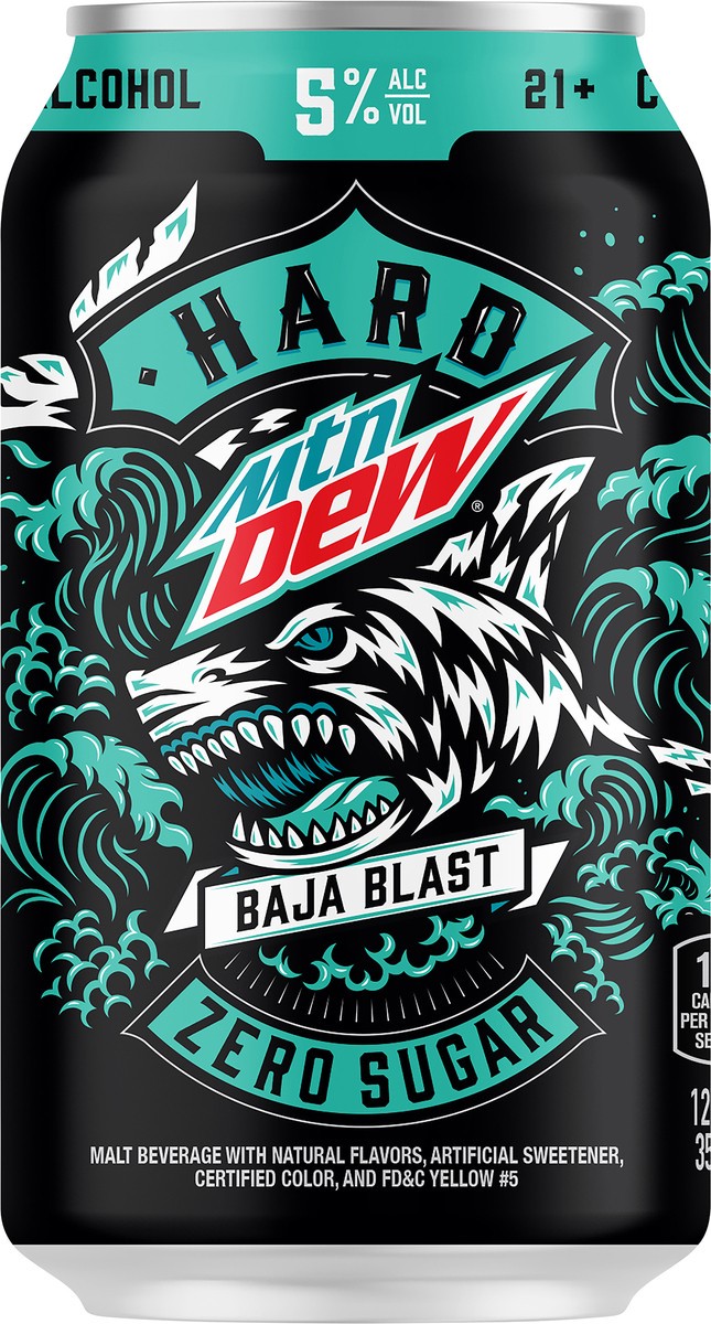 slide 3 of 3, Mountain Dew Hard Zero Sugar Malt Beverage Baja Blast - 12 fl oz, 12 fl oz