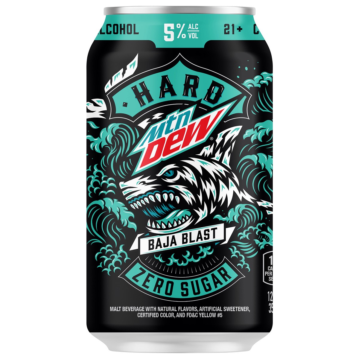 slide 2 of 3, Mountain Dew Hard Zero Sugar Malt Beverage Baja Blast - 12 fl oz, 12 fl oz